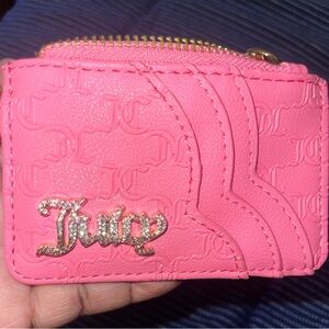 Juicy Couture Pink Card Holder with keychain attachment